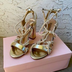 JustFab Saorsia Rope Strap Heeled Sandal